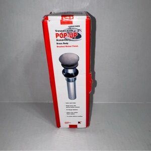 Keeney Vessel Bathroom Sink Pop-Up Drain Brushed Nickel 1-1/4 x 8" 1686KDSBN